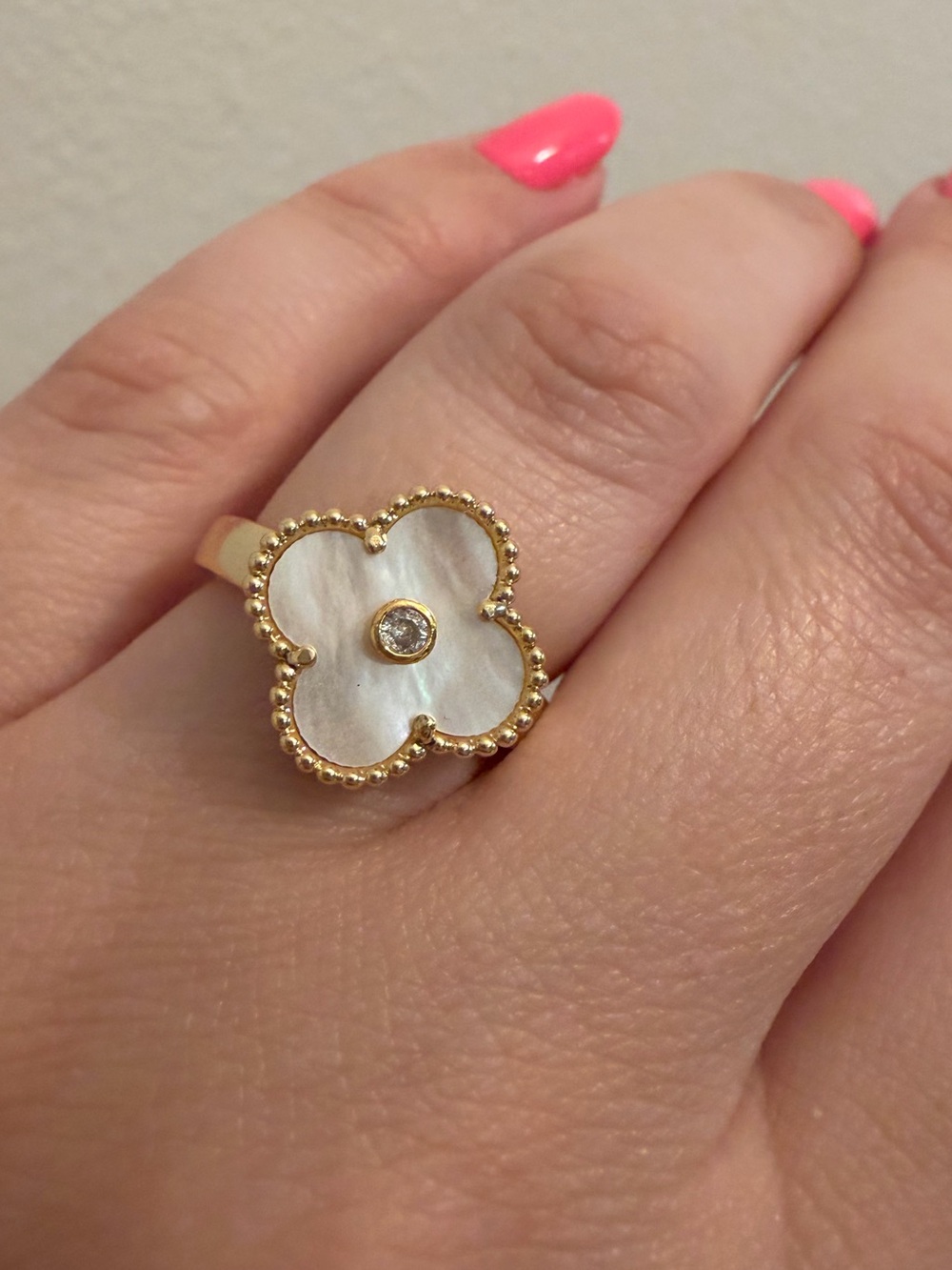 White Clover Alhambra Mother-of-Pearl Inspired Ring